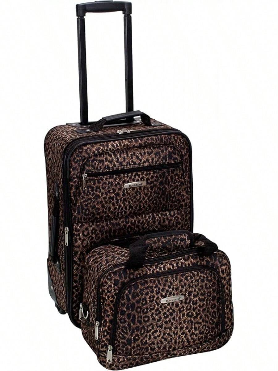 Rockland Fashion Softside - Juego de equipaje vertical - Leopardo - Ver 1