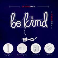 1 Stück LED Rückwandneonschild, "Sei freundlich" 5V USB-Stromversorgung, mit Ein-/Ausschalter, Innenbeleuchtung, Schlafzimmerdekoration, Hochlandrind, Wanddekoration, Outdoor-Weihnachtsdekoration, Weihnachtsgeschenk, Weihnachtsfensterbeleuchtung, WeihnachtsdekoOutdoorfür draußen