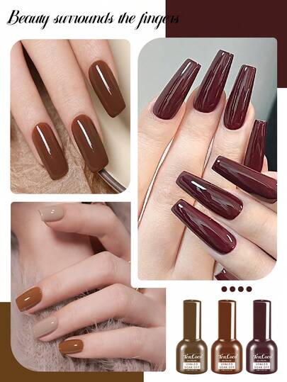 Ten Coco 1 PC 12ml/0.5oz Chocolate Brown Gel Nail Polish For All Seasons With 6 Colors For Choose For Nail Decoration In Nail Salons