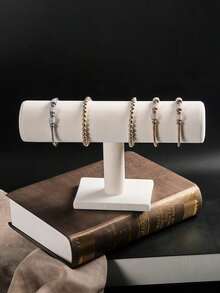 1 pieza Elegante soporte de pulsera de terciopelo negro en forma de T - Soporte de joyería para mesa, regalo del Día de la Madre, adecuado para vitrinas de minorista, sin necesidad de electricidad, base de plástico resistente, excelente para collares, pulseras y relojes, soporte de terciopelo para relojes, superficie de terciopelo suave para mujeres, organizador de escritorio multifuncional, sin electricidad - Adecuado para otros tipos de instalación de torre de joyería elíptica - Multicolor - Ver 1