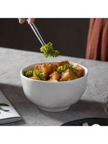 1 pieza Cuenco cerámico mate cocido a alta temperatura, duradero, fácil de limpiar, con un acabado rústico en color negro clásico, con aspecto elegante y espacioso, antideslizante: el acabado mate aumenta la fricción para evitar resbalones al sostenerlo, talla grande seguro de usar