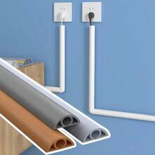 1 Stück schwerer Kabel-Protektor - selbstklebender rutschfester Kabel-Managementkanal, für dicke Verlängerungskabel, Ladegeräte, Stromkabel Bodenschutz - ideal für Zuhause, Büro, gewerbliche Nutzung - 3 Meter Länge