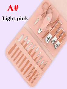 16pcs Professional Stainless Steel Manicure And Pedicure Set, Includes Nail Clipper, Scissor, Ear Pick And Travel Kit, Foot And Beauty Care Tools For Experts