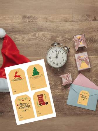 每卷 300 片圣诞快乐圆形自粘胶带，圣诞卡通图案，节日派对礼品包装，DIY 剪贴簿装饰，拼贴艺术，PVC 贴纸卷，学校用品，返校