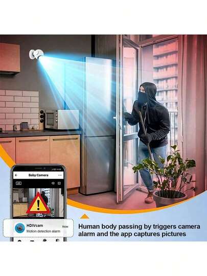 1pc Intelligent Mini Ultra HD 1080P Camera Supports 2.4G WIFI Connection, Panoramic Tilt Functions, Infrared Night Vision, Two Way Voice Intercom Automatic Tracking Which Is Very Office Home Security Monitoring The Elderly/Teenagers/Pets. view 11