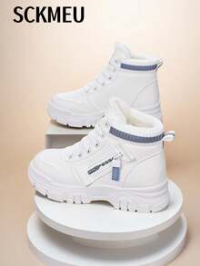 SCKMEU 1 双舒适运动女士时尚保暖厚底运动鞋，轻便运动休闲鞋