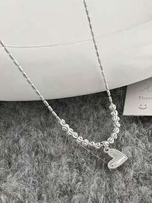 1 collar de lujo exquisito de amor para mujer, de plata esterlina, con cadena de suéter de plata rota, accesorios de collar de diseño de nicho de alta gama y de lujo ligero - collar de amor - Ver 4