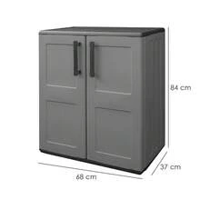 Armario resina bajo  68x37x84 cm. color gris oscuro. - Gris - Ver 2