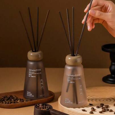 1 pieza 200ml Ornamento de aromaterpia con aroma a café amargo sin fuego, de alta gama, para dormitorio, hogar, baño interior, con fragancia duradera, decoración de dormitorio, decoración de habitación, accesorios de dormitorio, accesorios de baño, accesorios de cocina, decoración del hogar