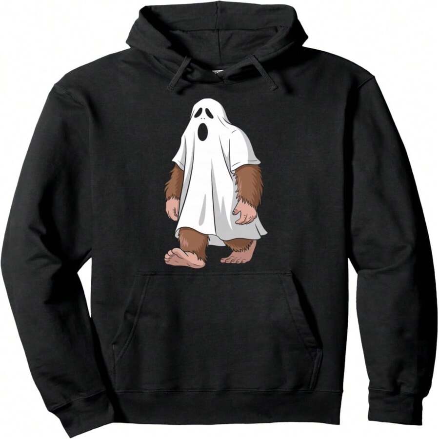 Funny Bigfoot Lovers Spooky Halloween Costume Pullover Hoodie - Hitam 4 - View 1