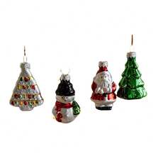 Christmas Glass Shaped Ball Old Man Snowman Snowflake Mold Ball Christmas Tree Creative Pendant (9 Pieces) - Multicolor - View 5