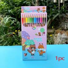 12 Stücke bunte Holzstifte, Cartoon Muster, Mehrfarbige Stifte zum Malen und Kritzeln, Kunstbedarf für Anfänger und Schule, bei Kindern beliebt