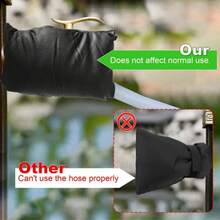 Outside Faucet Cover, Leather Faucet Freeze Protection Cover, Lined With Thickened Cotton, Outdoor Garden Faucet Freeze Protection, It Not Only Prevents Freezing, But Also Prevents The Faucet From Being Attacked By Rain And Snow, Prolonging Its Service Life - Black - View 10