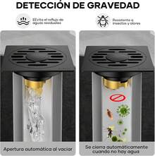 HEEDU Drenaje de Piso de Doble Usos - 10 * 10CM, SUS304 Acero Inoxidable, Puede conectarse al Tubo de desagüe, Drenaje de Ducha Cuadrado para Aseo, Cocina, Jardín, Piscina (Negro) - Negro - Ver 2