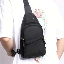 Borsa a Tracolla Oxford da Uomo - Stile Casual Multifunzionale con Chiusura a Cerniera, Adatta per il Pendolarismo Quotidiano e le Attività all'Aperto