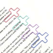 25pcs Cute Macaron Paper Clips, Kawaii Cross Shape Clip For Office School Supplies, Aesthetic Pastel Colored Document Clips For Journaling, Planner, Notebook, Bulletin Board