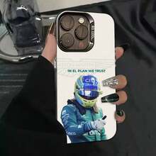 1PC F1 Racing 14 Fernando A-Alonso Phone Case IMD For  16 15 14 13 12 11 Pro Max Independent Metal Button Silver Shell, Cover Compatible With  17 Case,  17 Pro Case,  17 Pro Max Case - JY-1558 - Xem 6