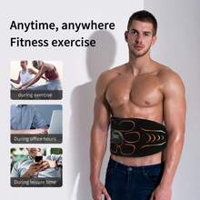 新款EMS肌肉训练腰带，带按摩功能 - 辅助减脂训练，USB充电，尺寸可调节，适合核心肌群和稳定性训练，黑色，耐用健身配件，时尚设计，理想的情人节礼物 - 2025款30檔按摩-橘色 - 查看 6