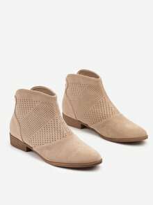 Soft Suede Ankle Boots - Women's Casual Autumn/Spring Footwear - Mocha Brown - View 5