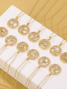 قلادة السلاسل لنساء ١ قطعة من الفضة الإسترليني عيار ٩٢٥ للبراج الإثنى عشر ، هدية مجوهرات فاخرة للبنات في عيد ميلادهن أو حفلة التخرج