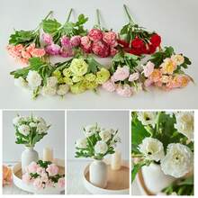 Pink Realistic Artificial Flowers Carnation Fake For Photo Props Family Party Home Decoration Bridal Wedding Bouquet Decoration - A - 查看 3