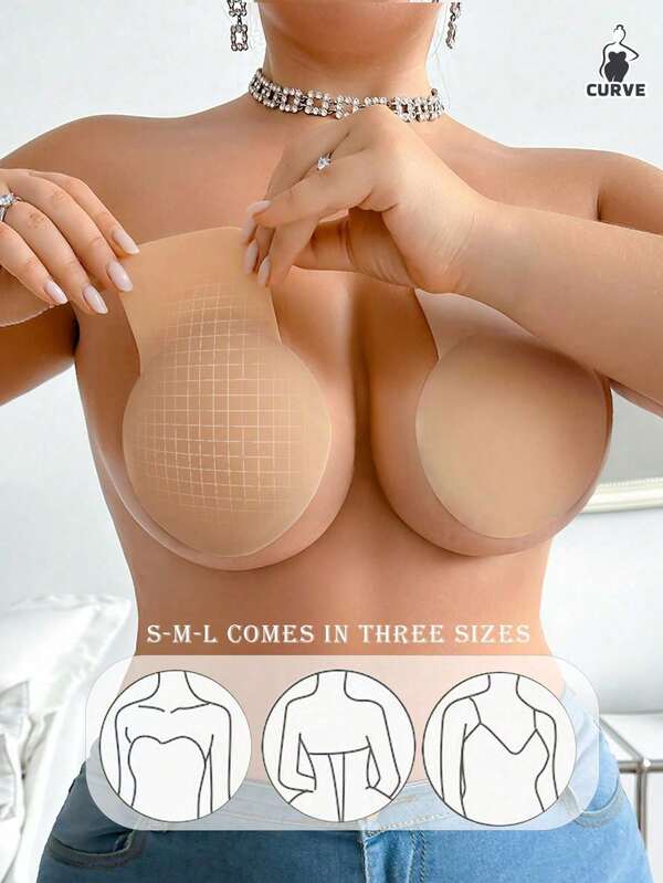 2 piezas de almohadillas invisibles transpirables de gran tamaño para mujeres, ultra delgadas, cómodas, sin costuras, antideslizantes, cubiertas de pezón de silicona reutilizables, que realzan el busto, adecuadas para vestidos de novia y camisolas.