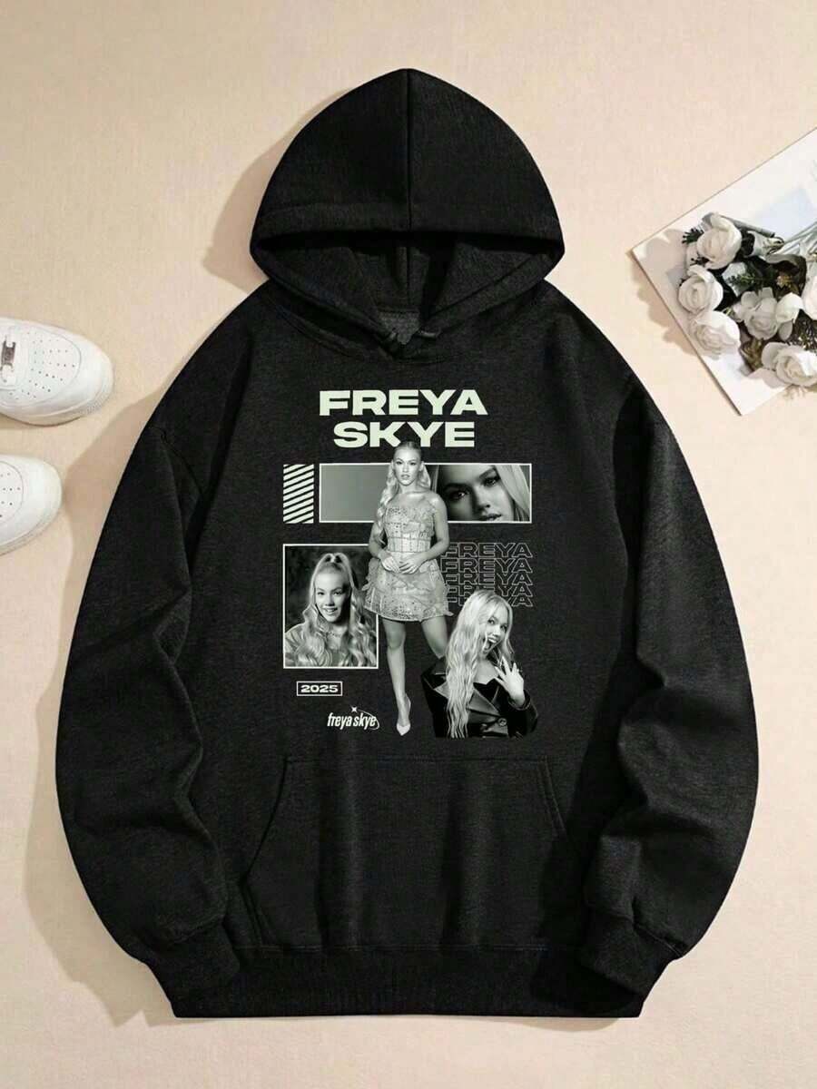 Freya Skye Pure Cotton Heat Transfer Hooded Rope Sweatshirt, Suitable For Daily Wear, Strolling, Travel, Home Wear, Etc.,Fall Hoodies,Men's Fall Clothes,Street Wear,Halloween,Mens Hoodies,Y2k Clothes,Jesus Hoodie,Thanksgiving Day,Nightmare Before Christmas,Christmas - Black - View 1