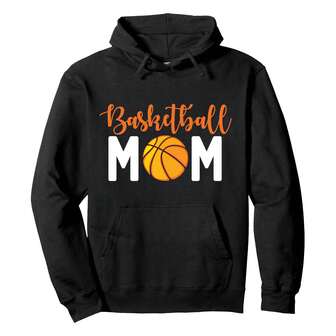 Funny Mama Mommy Cute Gifts For Woman And Grils - Basketball Mom - Women's Classic Black Basketball Mom Pullover Hoodie - Small Pullover Hoodie Funny Women'S Plus-Size Hoodies, Women'S Outdoor Hoodies, Pullovers, And Women'S Sweatshirts