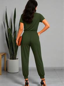Women Jumpsuits - Military Green N - View 2