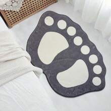 1 buc. Covoraș de ușă gri cu model de amprentă, covor decorativ din lână artificială, lavabil la mașină, covoraș de baie moale, gros și absorbant, potrivit pentru bucătărie, spălătorie, cameră de jocuri, hol, casă de la țară, terasă, balcon, verandă, living, intrare interioară, decor pentru petreceri la birou, decor pentru locuri de sărbători, intrare, baie, dormitor, sufragerie