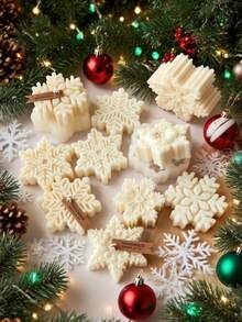 Molde de silicona con diseño de copos de nieve navideños para hacer velas, jabón artesanal, aromaterapia, yeso y resina. Kit de elaboración de velas para decoración del hogar y regalos