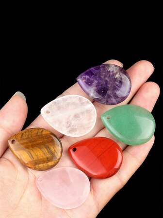 1 Piece/Multi-Color /25x33mm Natural Stone Water Drop Pendant, Suitable For DIY Jewelry Making, Crystal Jewelry, Unique Bohemian Style, Multiple Colors To Choose From, Suitable For Bracelets, Necklaces, Earrings And Other Items