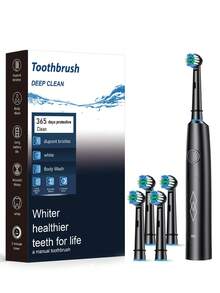 Electric Toothbrush Gift Set , Rechargeable With 4 Brush Heads, Deep Clean, 30-Day Battery Life, Waterproof Travel Toothbrush, Ideal For Christmas, Valentine's Day & Holiday Gifts - Multicolor - View 14
