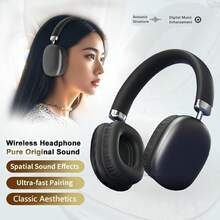 Auriculares inalámbricos, llamadas HD, graves HIFI, batería de larga duración, larga espera, adecuado para deportes, correr, saltar a la cuerda, apariencia de alta gama, compatible con teléfonos inteligentes, baja latencia HIFI, cómodo, enchapado exquisito, regalo de alta gama, giratorio, portátil, cancelación de ruido pasiva, regalo de juegos genial para niñas y niños