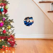 قطعتان من ملصقات الحائط لزينة عيد الميلاد، فأر لطيف يرتدي بيجاما ملصقات حائط ثلاثية الأبعاد، ملصقات حيوانات لاصقة قابلة للإزالة لغرفة المعيشة والنوم والمتجر والعطلات وديكور المنزل