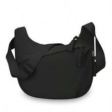 1 Stück Damen Mode Umhängetasche, ultraleicht gewebt mit Reißverschluss, große Kapazität, für Pendeln & Lässig, mehrlagig, Umhängetasche, Schule, einfarbig, minimalistisch, vielseitig, unisex