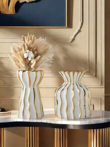 1 pieza Jarrón de estilo nórdico de cerámica con textura, adecuado como jarrón decorativo de oficina, jarrón de mesa de sala de estar para flores frescas o secas, y jarrón decorativo de entrada. Decoración del hogar, decoración de la habitación, jarrón de flores, jarrón de vidrio