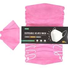 30 Cubrebocas Kf94, mascarilla 4d máxima proteccion con 4 capas, proporciona protección contra el polvo, bacterias y partículas suspendidas en el aire. - Rosa - Ver 5