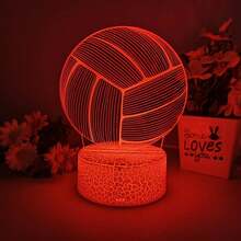 1 قطعة إضاءة ليلية ثلاثية الأبعاد لكرة الطائرة، لمبة مكتب تغيير لون 7 ألوان بلمس، مناسبة لغرفة النوم والمنضدة والصالة، مناسبة كهدية عيد ميلاد وأعياد، تعمل بالطاقة من منفذ USB