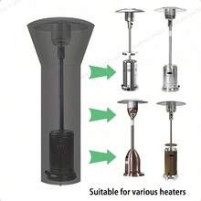 210D Black Waterproof Oxford Umbrella/Fan-Shaped Heater Cover, Suitable For Outdoor Garden Patio Air Source Heat Pump, Dustproof And Rainproof Cover