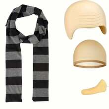 Halloween Latex Bald Suit, With Fake Beard, Head Net And Scarf, A Variety Of Styles To Choose From-College Style | College Style Clothing | Durable Clothing Pieces Suitable For Role-Playing Parties, Halloween Costume Accessories - Multicolor - View 14