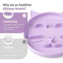 Silicone Slow Feeder Dog Cat Bowls Interactive Puzzle Toy For Pets Dry/Wet Food Training Keeps Dogs Cats Busy Prevents Puppy Kitty Overeating Purple 0.8 Cup - 08Cốc - Xem 5