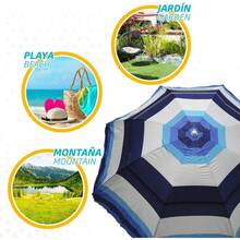 Sombrilla para Playa porttil, sombrilla para Mesa de Jardin, terrazas, Patio, Aire Libre, Camping, Exteriores con Filtro Rayos 3, AzulPlata - Azul/Plata - Ver 4