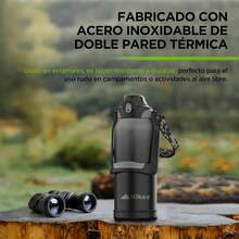 Termo para Agua de 2 Litros de Acero Inoxidable Ultra Resistente, con Manija, Popote y Correa Ajustable, Hermético con  de Bloqueo, Agua Fría Hasta 24 Horas y Caliente Hasta 20 Horas - 1 - Ver 3