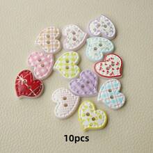 10/20 件随机混合格纹花卉印花 4 孔纽扣、连衣裙、夹克、衬衫、DIY 配饰、手机壳装饰