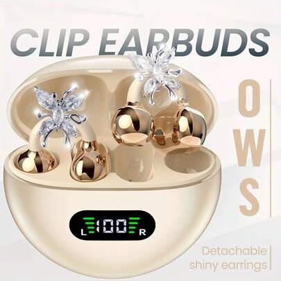 NEW SENYANG NUEVO SENYANG Auriculares inalámbricos de oreja abierta, Nuevos auriculares con clip OWS, Auriculares Bluetooth con diseño de pendiente de mariposa, Sonido estéreo puro, Adecuado para deportes/exteriores y múltiples escenarios, Auriculares inalámbricos, Auriculares con clip, Auriculares de viaje, Auriculares de moda, Regalo, Regalo de vacaciones para niñas y mujeres, Auriculares deportivos, Auriculares inalámbricos de viaje, Auriculares estéreo, Estética de moda, Para regalo del Día de San Valentín