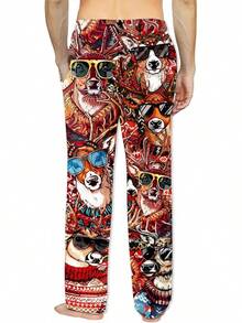 Mens Pajama Pants Christmas Halloween Sleepwear Lounge Pjs Pants With Pocketshalloween - Tuần lộc - Xem 4