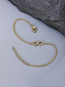 1 lanț clasic pentru gleznă în formă de 8, cu lanțuri pentru gleznă cu simboluri infinite care înconjoară lanțul pentru gleznă, design simplu și elegant de înaltă calitate, potrivit pentru purtare zilnică.