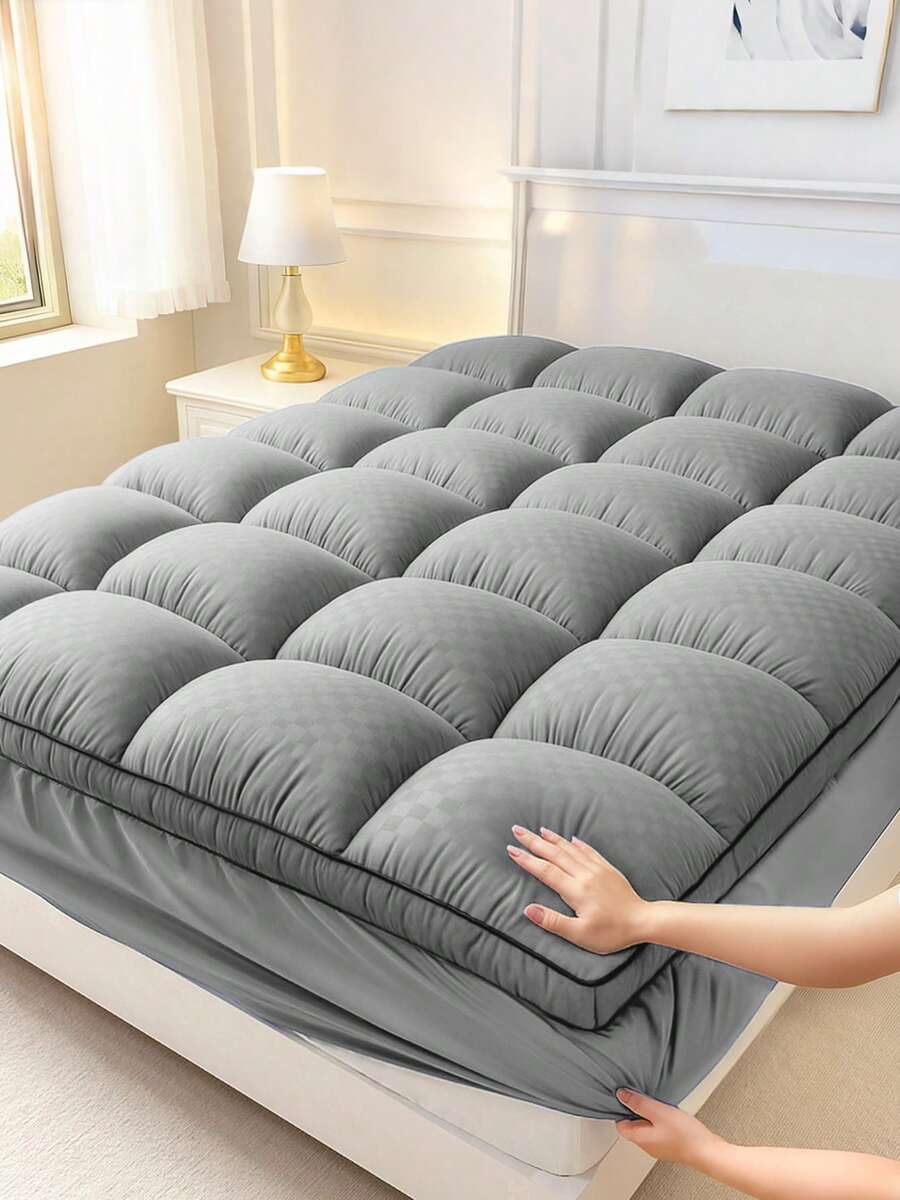KTAbedding Thickened Mattress Pad, Soft Mattress Protector, Quilting Technology, Machine Washable, Strong And Wear-Resistant, Easy To Clean, Can Be Stretched Into 8-12 Inch Deep Pockets, Enhancing Bed Comfort - 灰色 - 查看 1