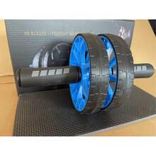 1pc AB Wheel Roller, Abdominal Core Workout Equipment With Comfortable Foam Handles, Home Fitness Training Device, Black/Blue/Red